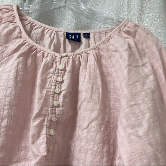 GAP Women’s Light Pink Blouse Three-Quarter Sleeve Button-Front Top Size Medium - Picture 4 of 12